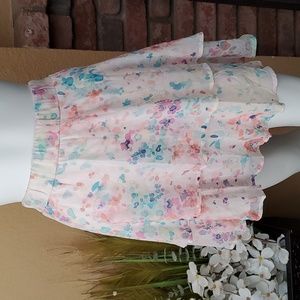 LC LAUREN CONRAD Pastel Floral Layered Skirt SIZE: L